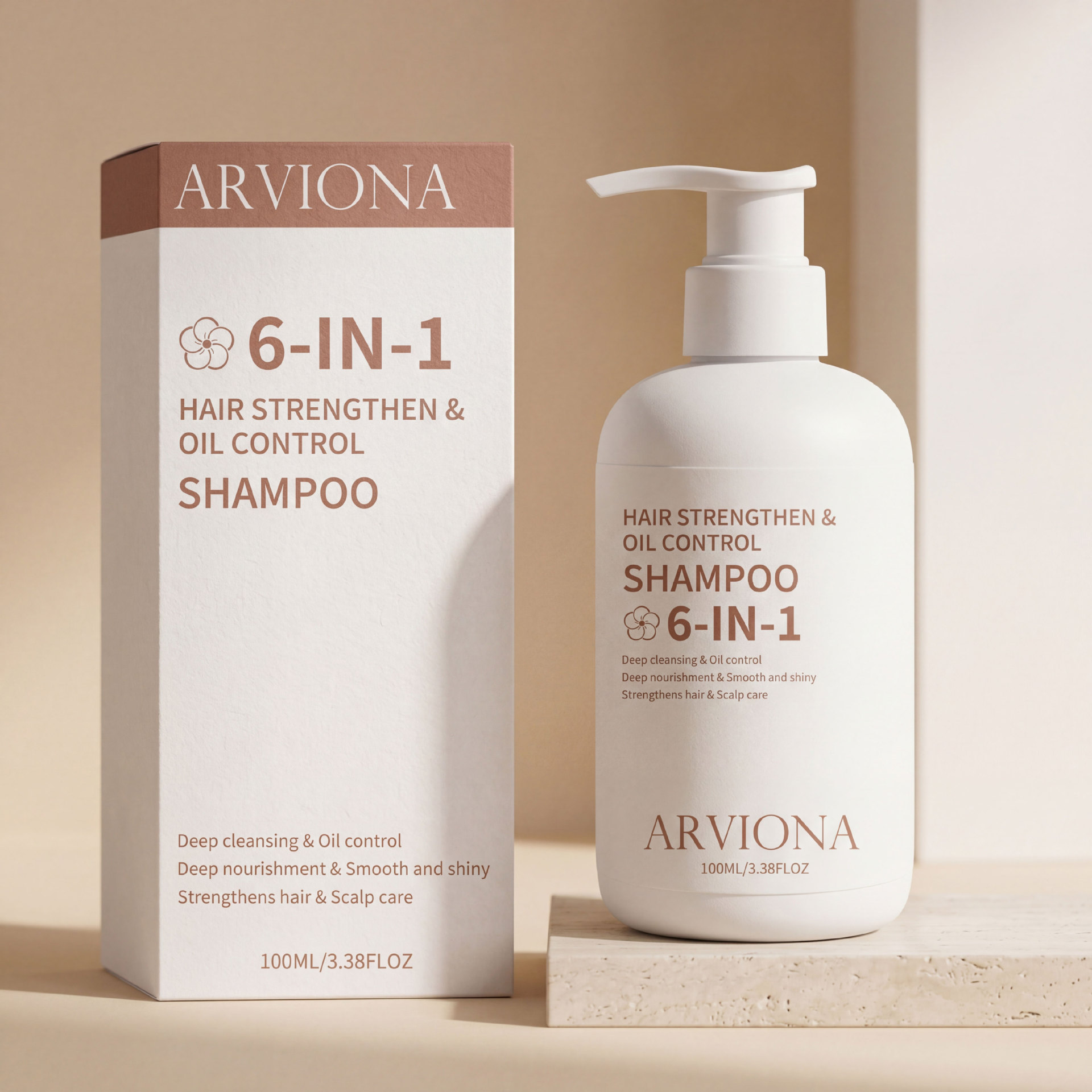 Arviona Hair Care Shampoo Refreshing and Fluffy Hair Care Product That Deeply Cleanses the Scalp and Controls Oil