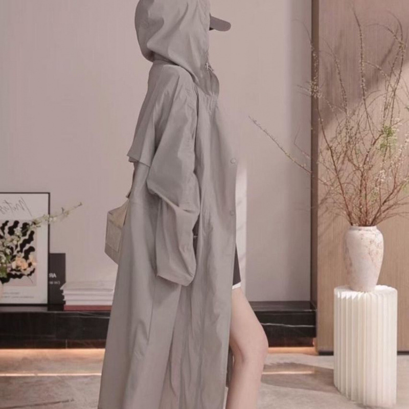 하이그레이드 그레이 롱 전신 자외선 차단복 [자외선 테스트 카드 무료]