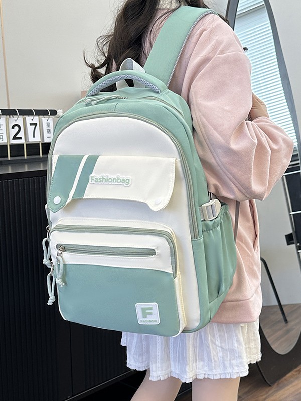 Se puede usar con barra de tracción, mochila de gran capacidad, viaje de ocio, estilo de campus, color de contraste, mochila para estudiantes universitarios de secundaria y preparatoria, espalda transfronteriza