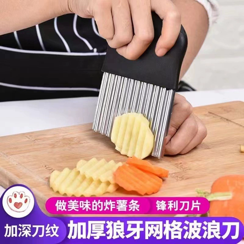 Спайк Картофельный Волновой Нож Кухонный Овощерезка Артефакт Необычная Картофельная Решетка Картофель Фри Слайсер Из Нержавеющей Стали Картофельный Нож Бытовой