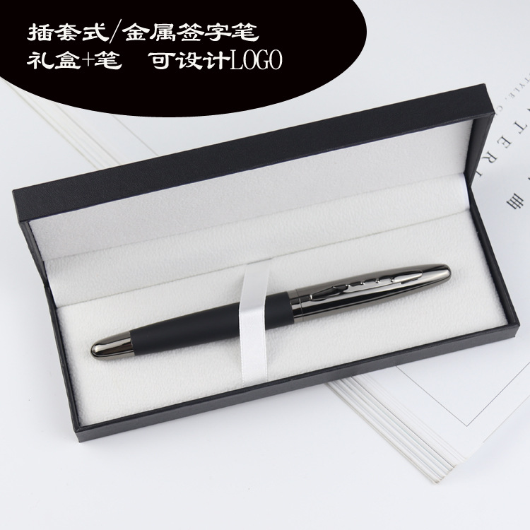 Cross-border business set pen, metal rotating ballpoint pen, plastic-metal signature pen, glue spray pen, gel ballpoint pen