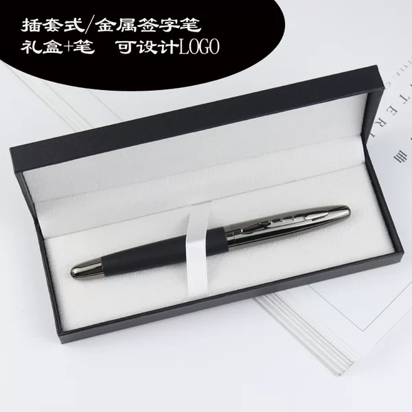 Cross-border business set pen, metal rotating ballpoint pen, plastic-metal signature pen, glue spray pen, gel ballpoint pen