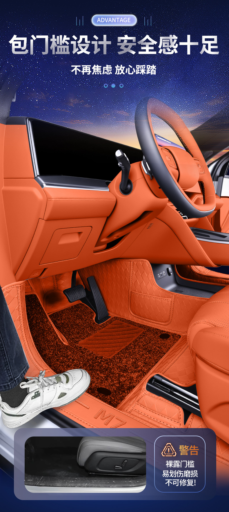 Suitable for 26 Models of Galaxy M7, Full-Coverage Floor Mats for Galaxy M7 Car Modification Interior, Special Carpet Car Floor Mats