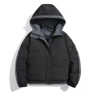 秋冬款棉衣男潮流宽松加厚棉袄休闲连帽棉服连帽纯色外套棉衣
