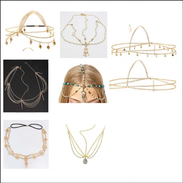 European and American Cross-Border Manufacturers Directly Sell Multi-Piece Hair Accessories, Hairbands, Amazon Headwear, Tassel Disc Multi-Layer Headbands