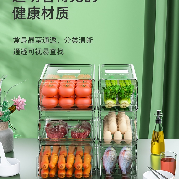 2025 新しい冷蔵庫収納ボックス引き出しタイプ鮮度保持食品グレードの肉保存冷凍庫引き出し式冷凍庫|undefined