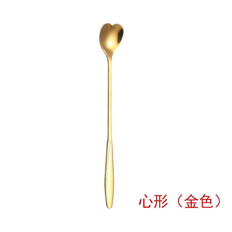 긴 손잡이가 달린 골든 하트