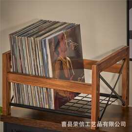 跨境黑胶唱片摆件杂志架音乐餐厅创意墙面壁饰多功能置物架批发