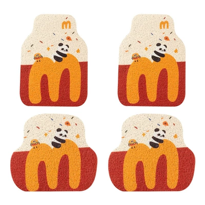 Car Carpets, Car Foot Mats, Universal Foot Pad - recommended-gourmet-panda-silk-circle-foot-mats-4-piece-set