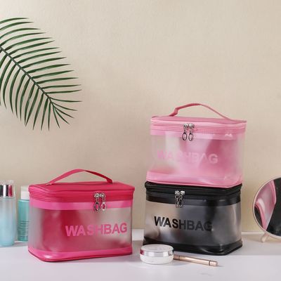 New transparent PVC large capacity waterproof cosmetic bag portable women's travel toiletry bag storage bag handbag wholesale