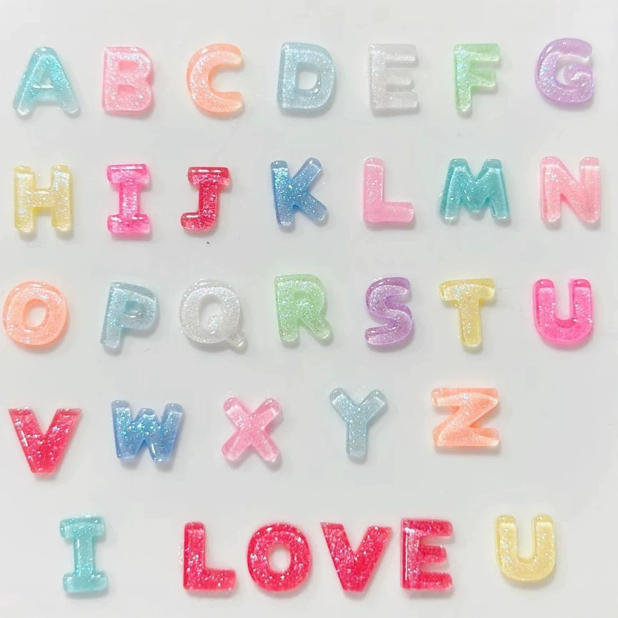 Аксессуары для маникюра из смолы, 26 букв, можно комбинировать в любых комбинациях, заводские прямые волосы, носимые ногти, алмазные украшения для ногтей