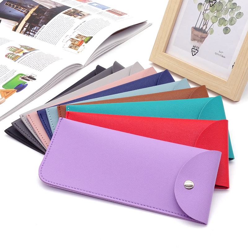 30g Weight Glasses Pouch Classification Pu Leather Material Solid Color Pattern Women's Gender Simple Style Style Simple Style Solid Color Pu Leather Women's Glasses Pouch 4