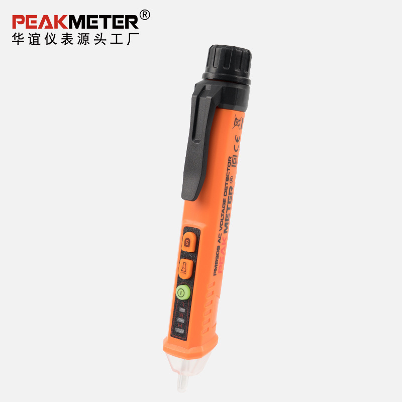 华谊PEAKMTER智能非接触式电压探测笔PM8909灵敏可调家用电工断点