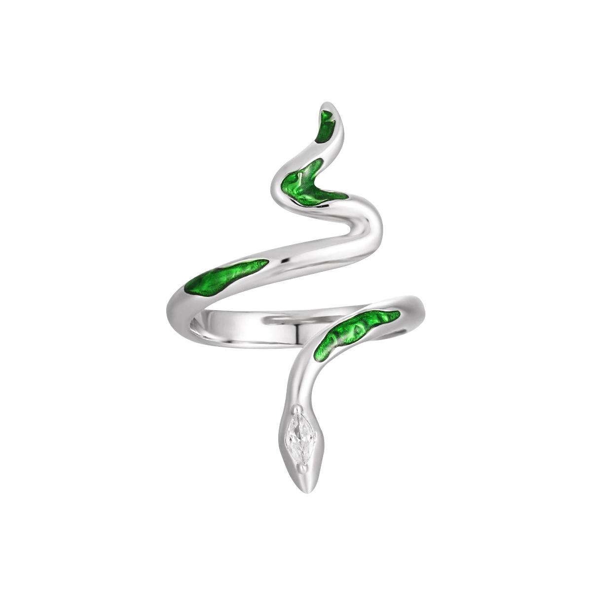 Кольцо из серебра S925 с змеёй из diamonds, для женщин, холодный стиль, нишевая индивидуальность, легкая роскошь, резиновое кольцо
