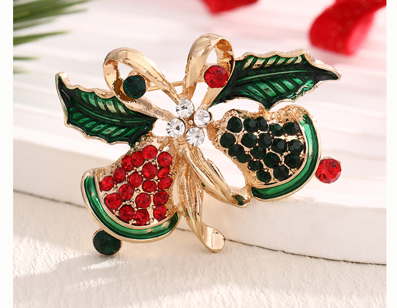 Bell Pattern Women's Gender Enamel Design Cute, Christmas Style Cute Christmas Pin Bell Alloy Enamel Women's Brooches