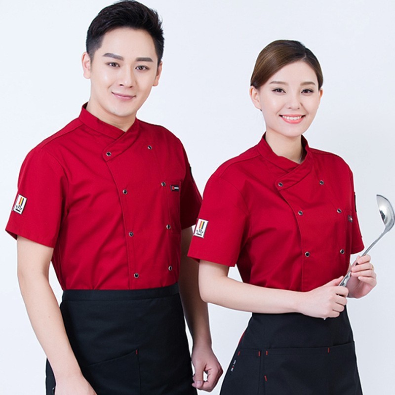 高端定 制厨师服短袖透气耐磨厨师工作服长袖酒店后厨房火锅烘焙|undefined