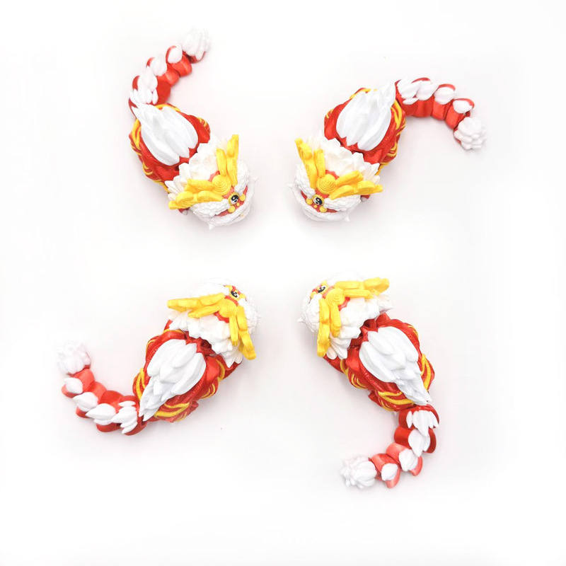 3D打印醒狮舞狮中国吉祥麒麟关节可动手办儿童玩具礼物车载摆件|undefined