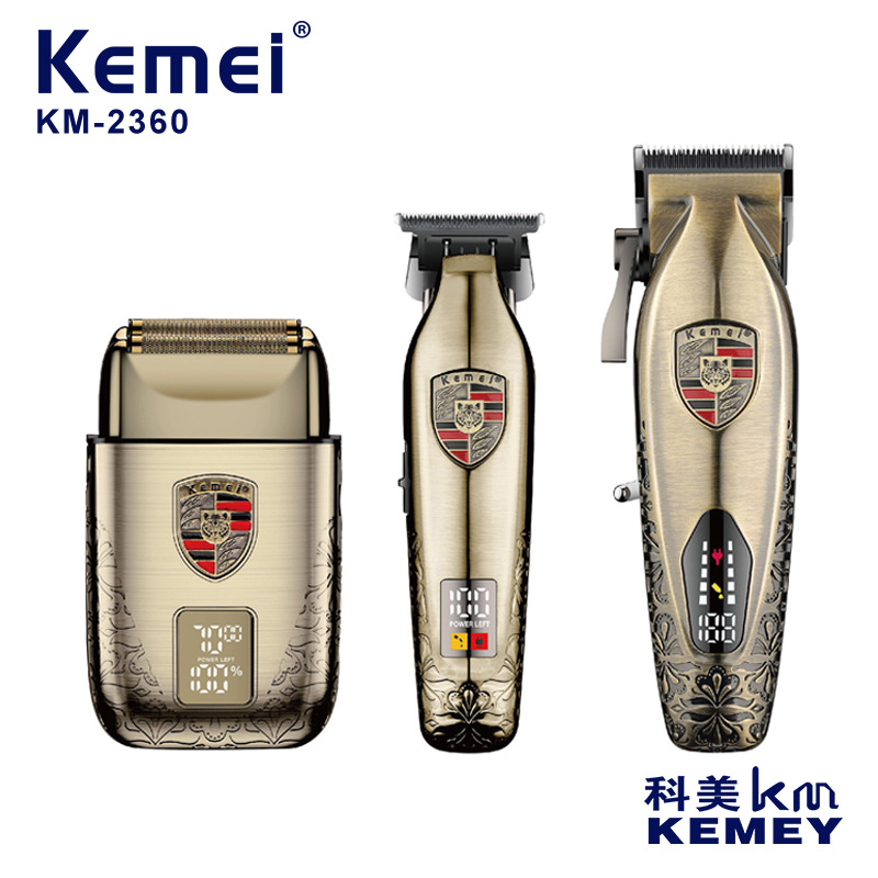 Kemei salón de alta calidad general profesional corte de pelo conjunto de afeitar corte de pelo digital cortador de corte de corte mini afeitar