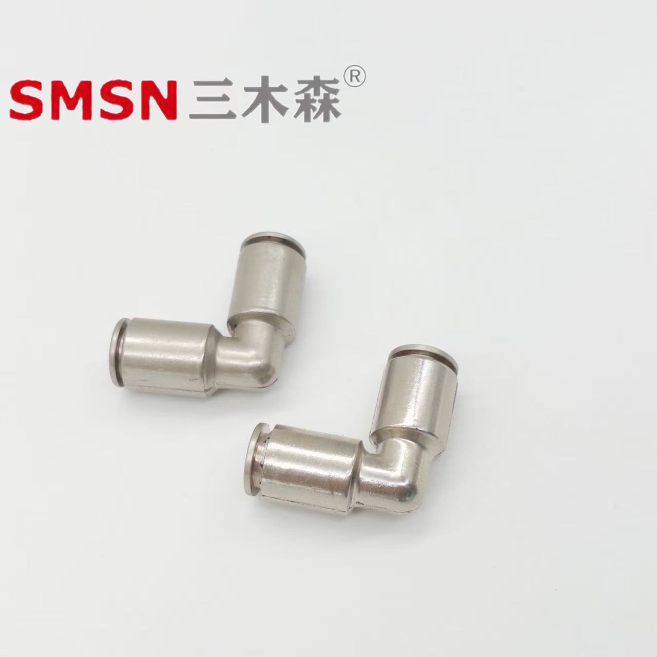 厂家供应全铜镀镍弯头90°直角快插式终端接头 可360°旋转接头