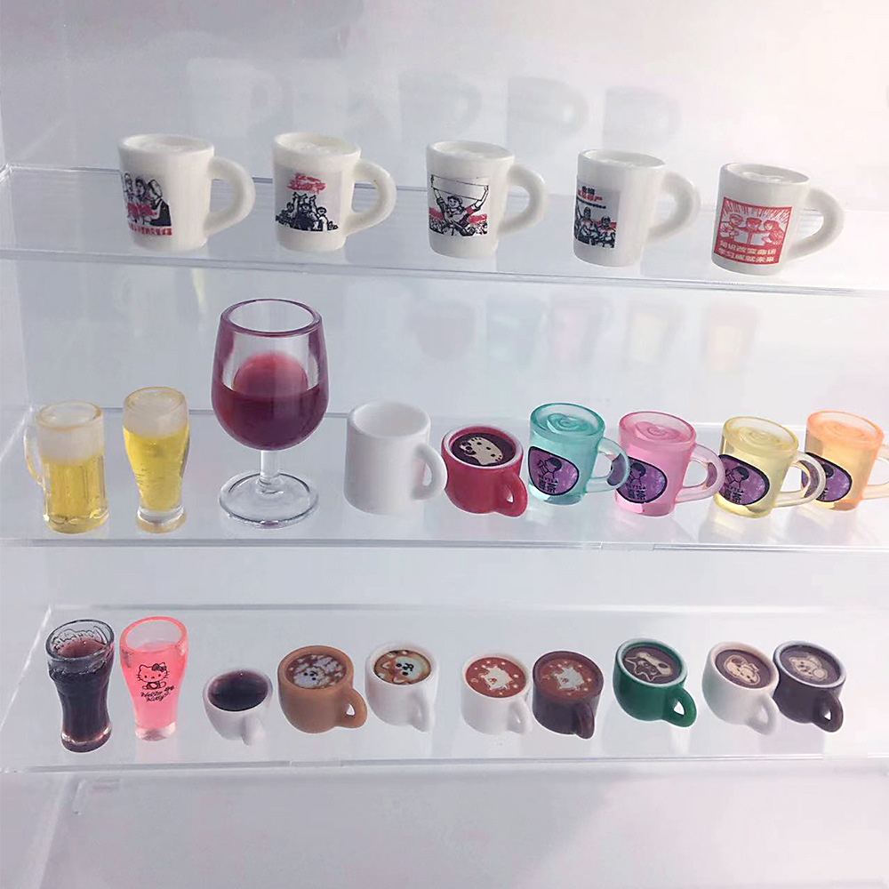 Acrylic Red Wine Glass Artificial Resin Stereo Mug Nostalgic Toy House Model Props Ornaments Accessories