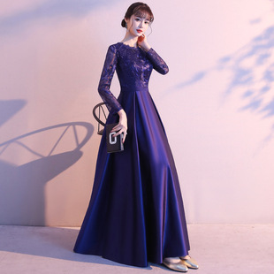 Evening Dress for Women 2025 Banquet Elegant Classy Blue Noble Wedding Happy Mother Host Classy Sense