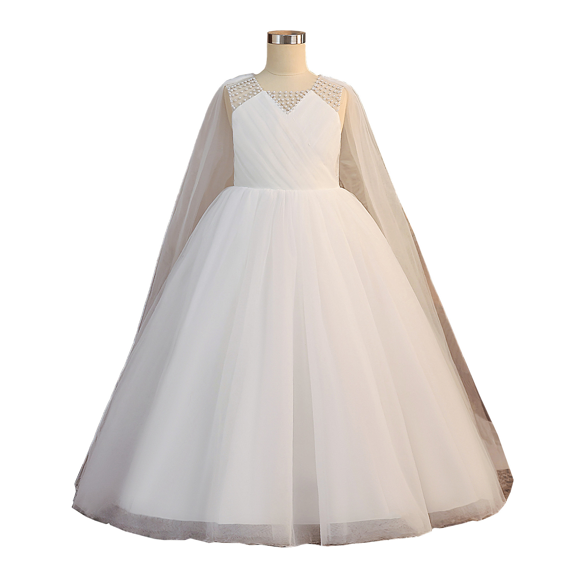 Transfronterizo vestido largo para niños anfitriones de piano espectáculo de baile vestido de baile de chicas vestido de noche