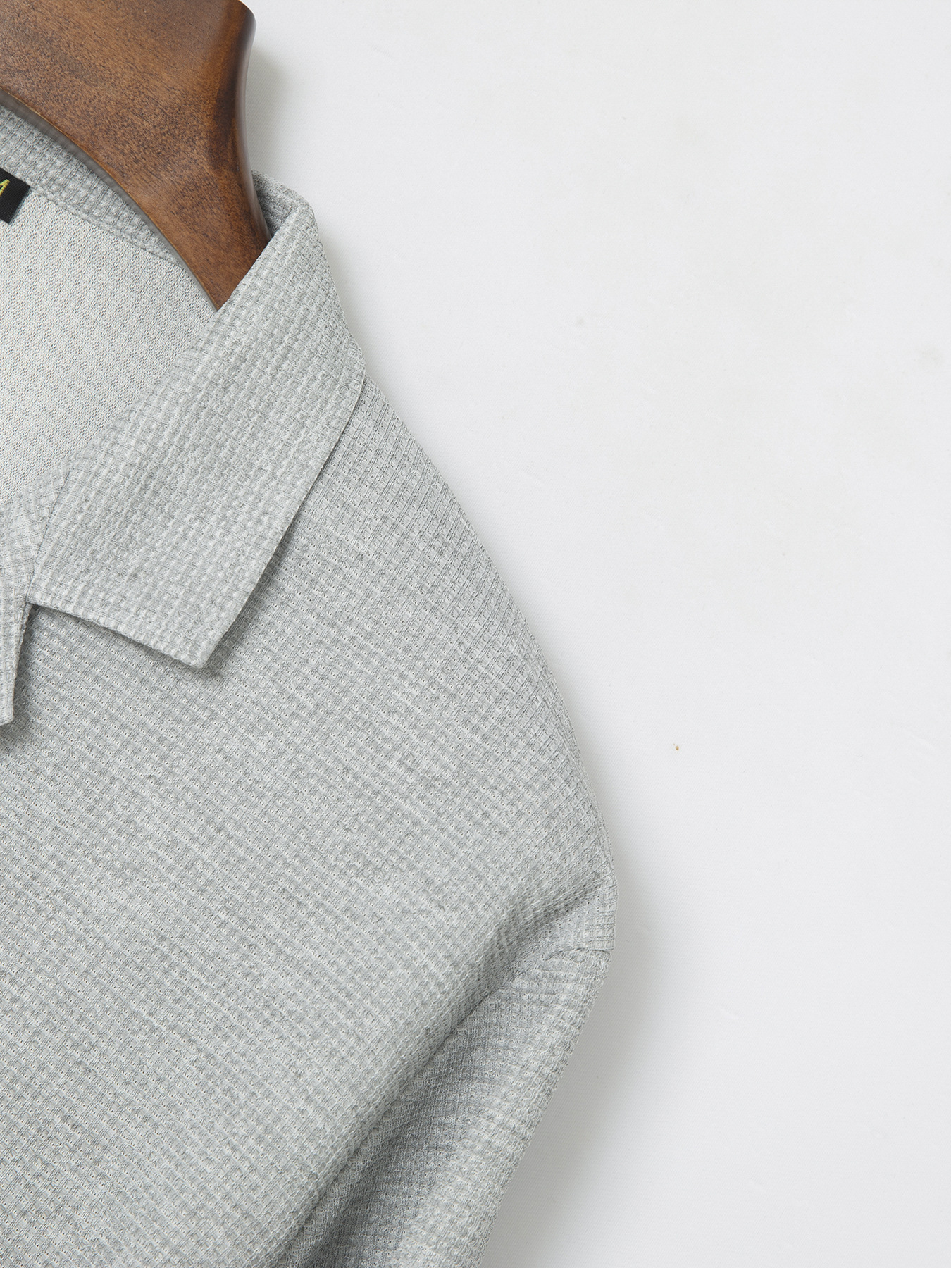 Polo a manica lunga da uomo in maglia a nido d'ape business_voghion.com