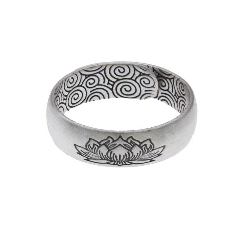 Retro fashionable classic ethnic ring, ethnic style, on index finger