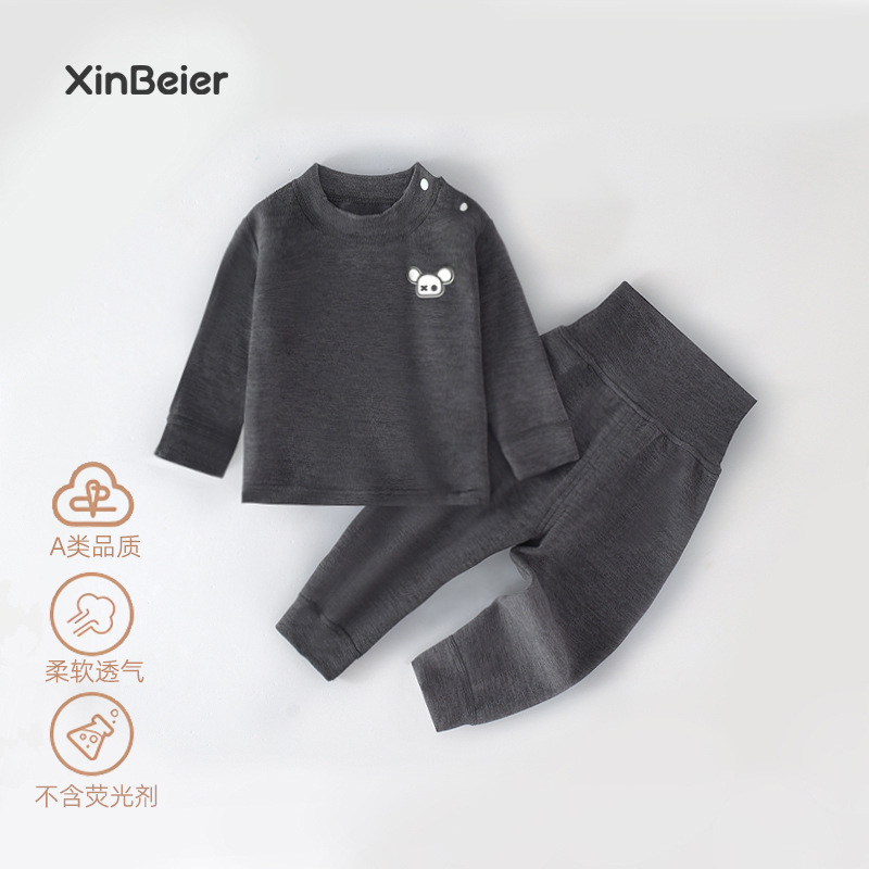 2025 nuevo conjunto de ropa interior cálida para niños chaqueta de otoño pantalones de otoño para hombres y mujeres camisetas de camisa de terciopelo de doble cara pijamas ropa para el hogar