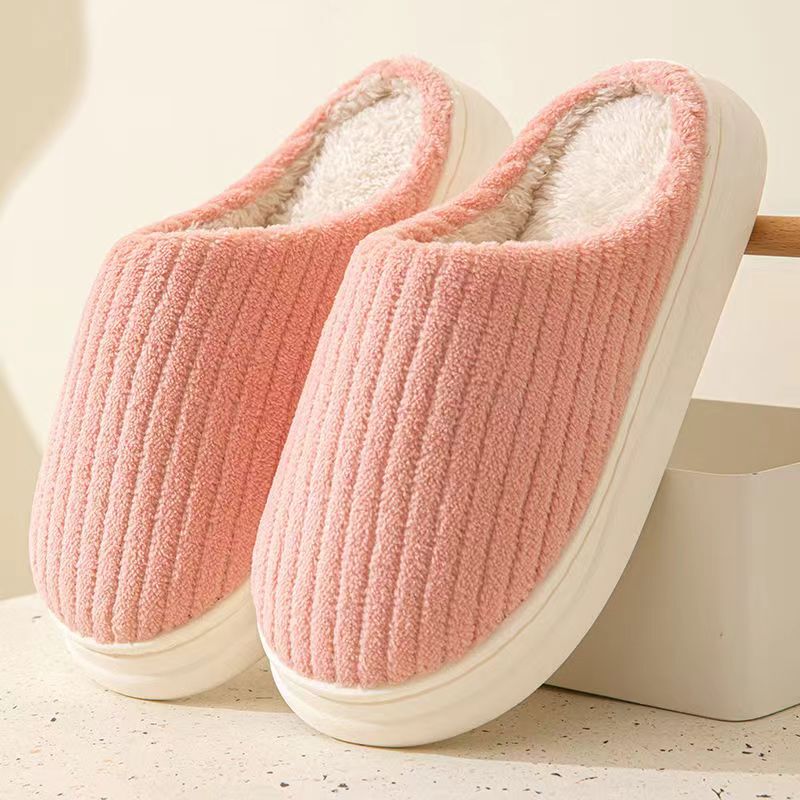Cotton Slippers for Women in Winter, Indoor Non-Slip, Wear-Resistant, Soft-Soled, Warm, Home-Use, Couple's Home Slippers, Autumn and Winter Cotton Slippers for Men