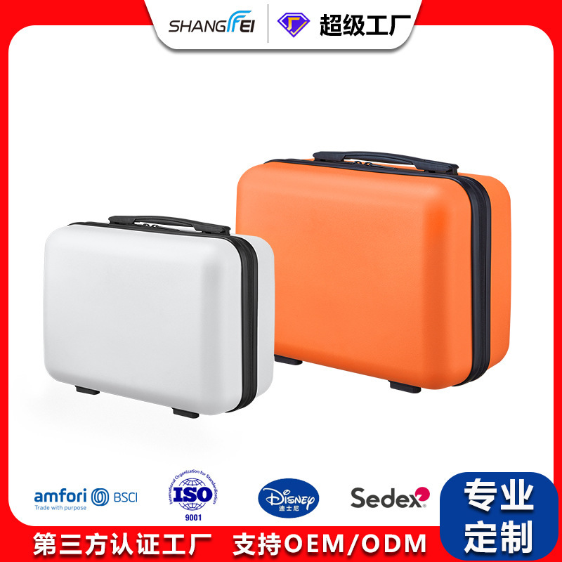 Super factory custom corporate gift suitcase small lightweight 14 inch luggage mini storage makeup bags