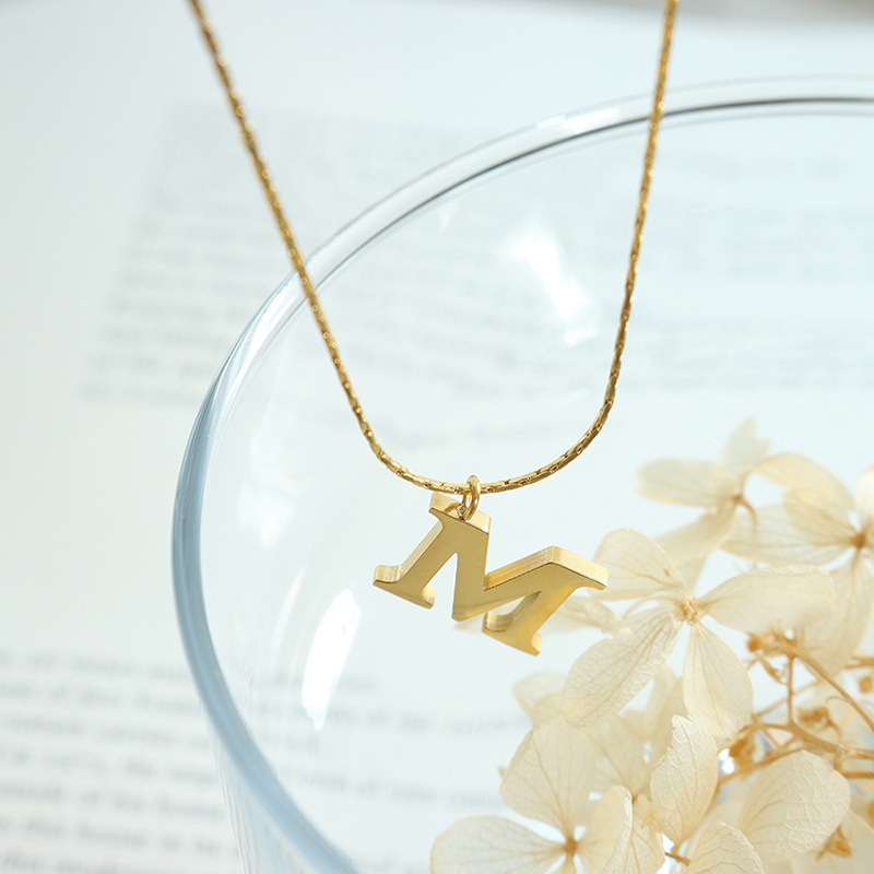 Casual Letter Titanium Steel Plating Pendant Necklace 1 Piece