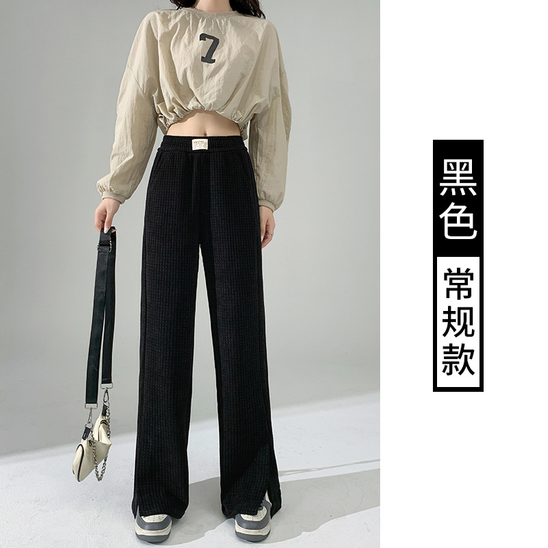 Pantalones casuales para mujer, cintura alta, pierna recta image 7