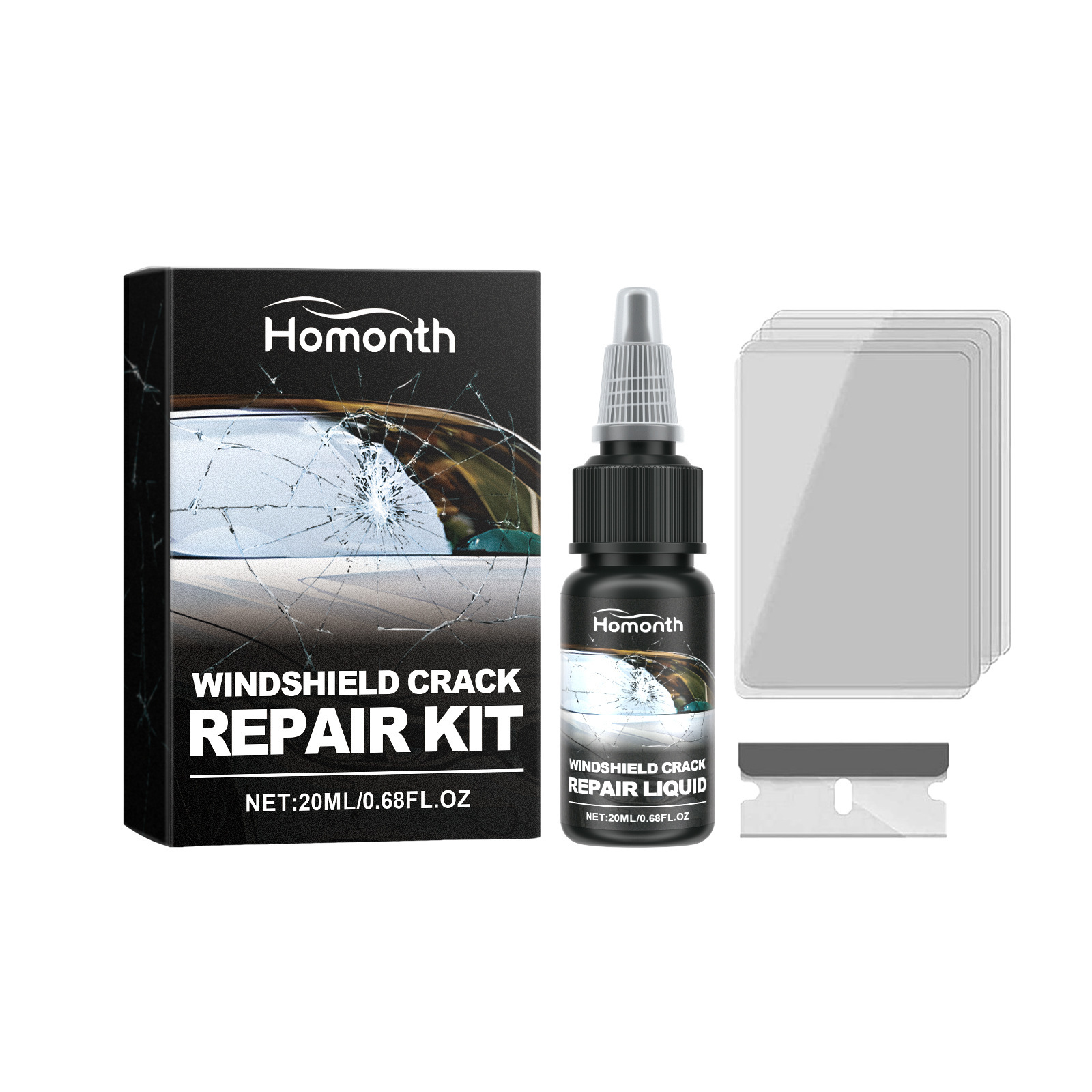 Kit di riparazione per crepe di vetro Clear Vision Kit di riparazione liquido per parabrezza auto nano_voghion.com