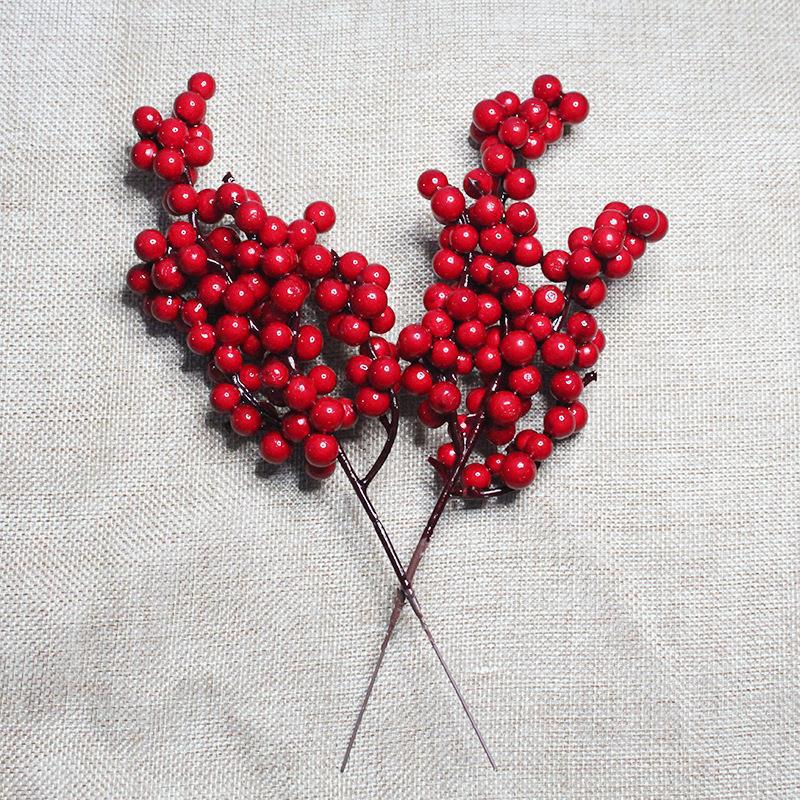 Navidad simulación de fruta roja baya roja decoración de Navidad la enfermedad de amor espuma de fruta roja Rama Nueva Garland Accesorios