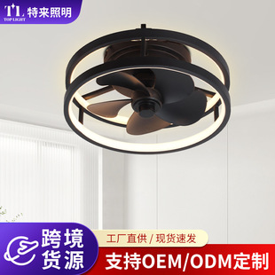 Aliexpress Bedroom Fan Light Ceiling Fan Light Silent Strong Wind Living Room Dining Room Ceiling Fan Light 6-Speed Fan Light
