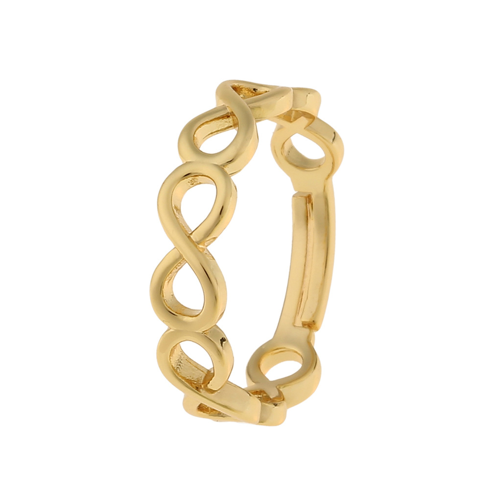 fashion copper plated real gold 8 shape open ring