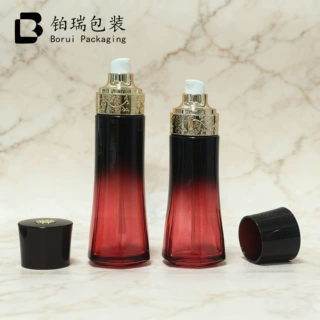 工厂批发铂瑞120ml100ml40ml化妆品花纹小蛮腰乳液瓶50g30g膏霜瓶