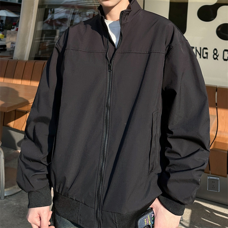 男装美式立领飞行夹克男款春秋季外套男士工装棒球服青年百搭上衣|undefined