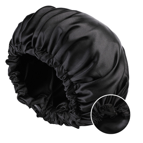 New Women's Fashion Double Layer Satin Sleep Hat for Beauty Hair Care with Adjustable Buttons Chemotherapy Hat Provided by Manufacturer