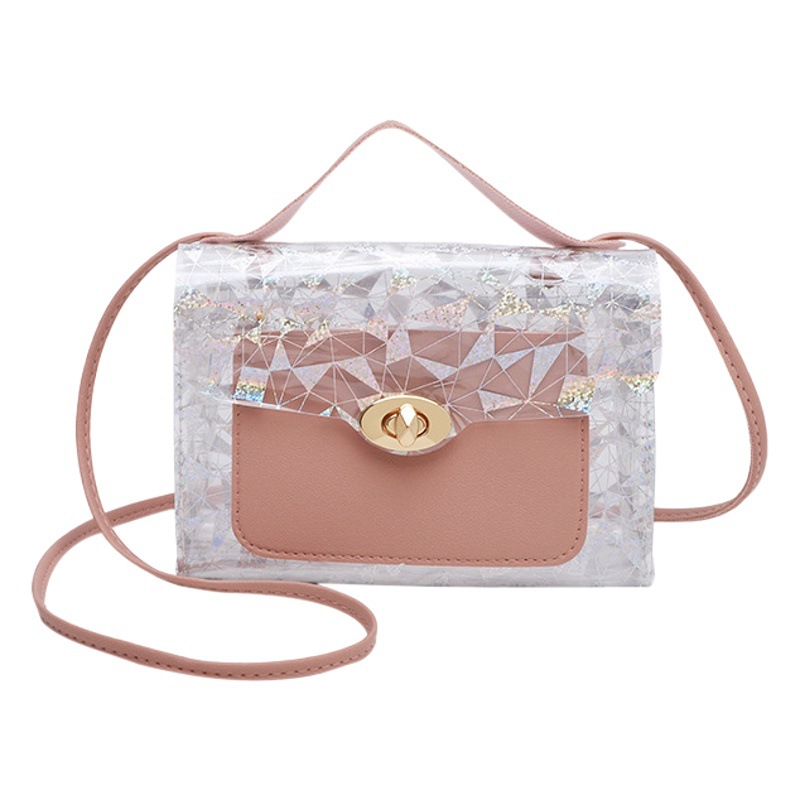 Bolso de mujer 2021 Nueva moda estilo coreano Cadena de comercio exterior moda transparente bolso de mujer hombro personalidad todo fósforo crossbody textura