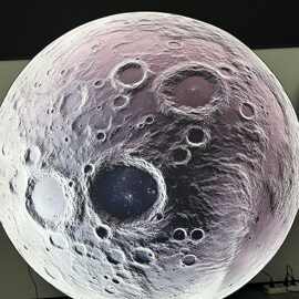 网红氛围落地月球灯箱圆形背景月亮平面室内户外软膜卡布灯箱