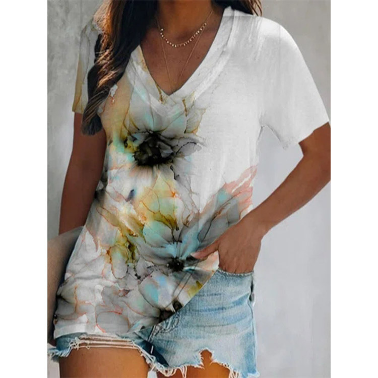 Women's T-shirt Short Sleeve T-shirts Printing Fashion Printing display picture 11