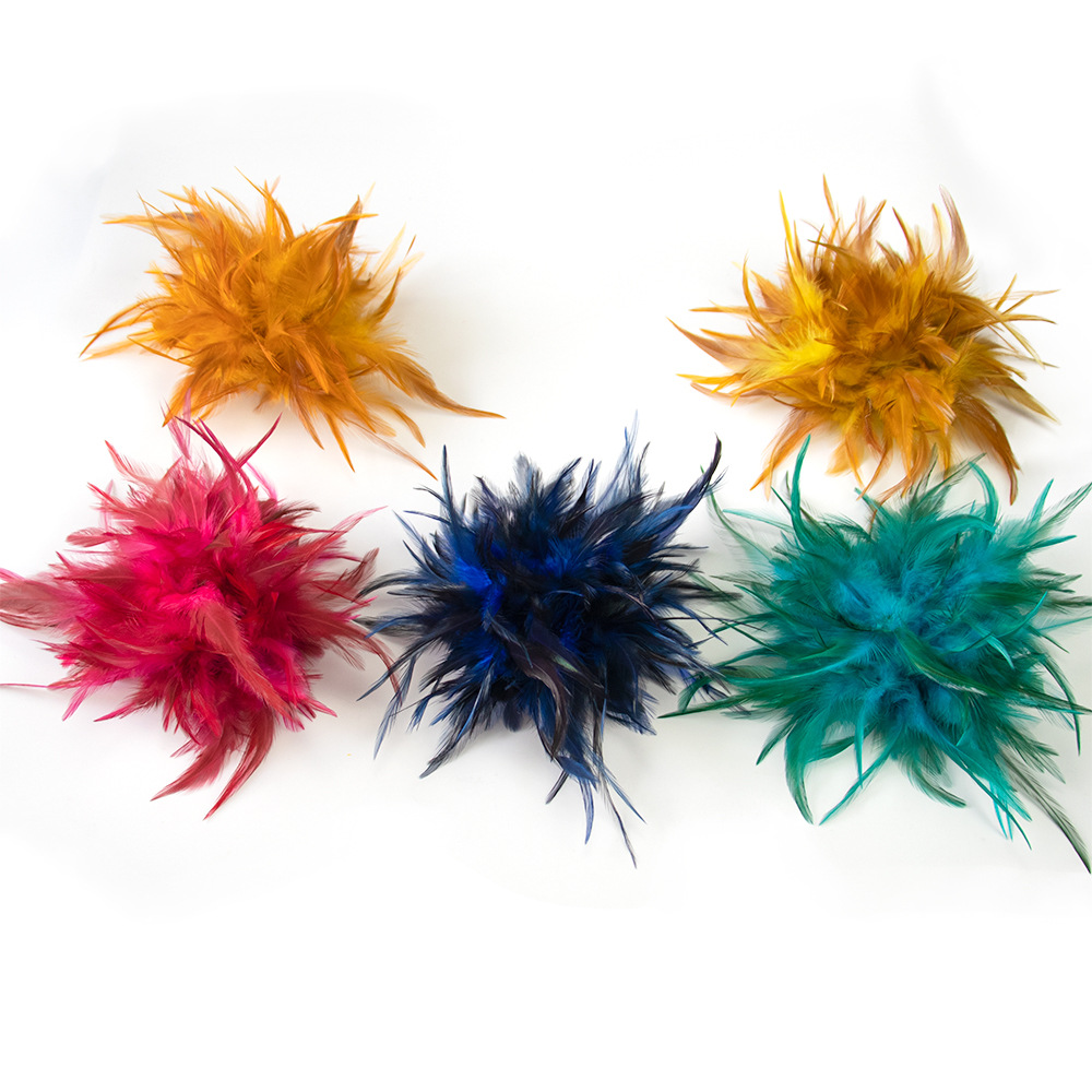 Trendy feather headpiece for beach photos, stage performances, weddings, dual-use red pointed feather brooch