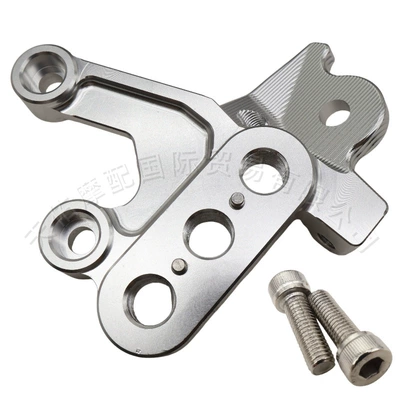 Motorcycle pedals footrest side pedal connection brackets - left-silver