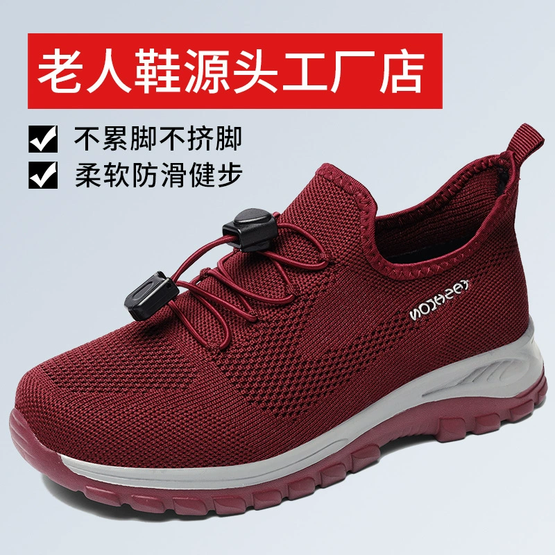 Весенне-летняя обувь для пожилых людей, женская дышащая обувь, амортизирующая мягкая подошва, спортивная обувь для мам большого размера, обувь для пожилых людей 2201