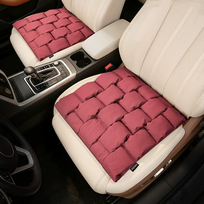 Seat cushion, seat cover, Breathable Car Seat Cover - anti-fouling-leather-bubble-pad-bordeaux-red-2-pieces