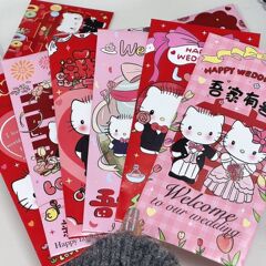 kt 猫漫画結婚式赤い封筒高価値新婚ギフト赤い封筒クリエイティブ赤い封筒ハードシェルハードお祝いギフト