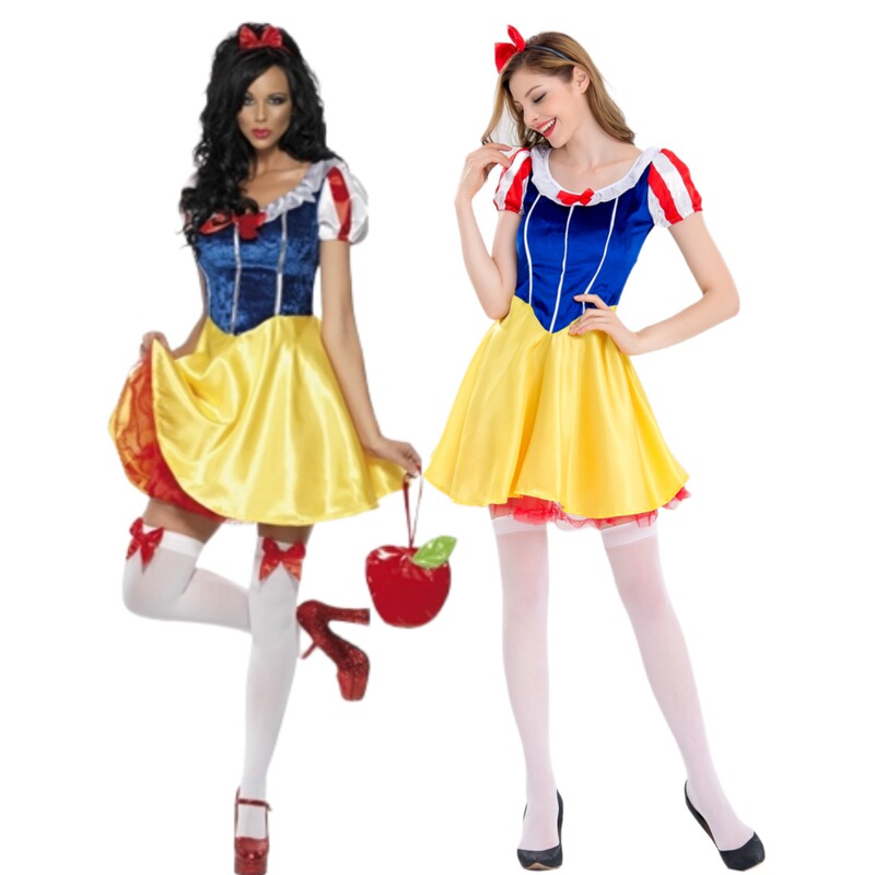 Halloween Fancy Dress Costume Adult Snow White Dress Short Dress Snow White Costume