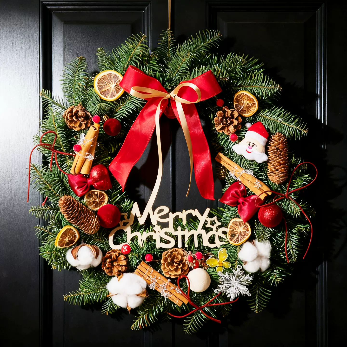 2025新款圣诞节创意圣诞花环门挂装饰品场景布置橱窗挂场景布置